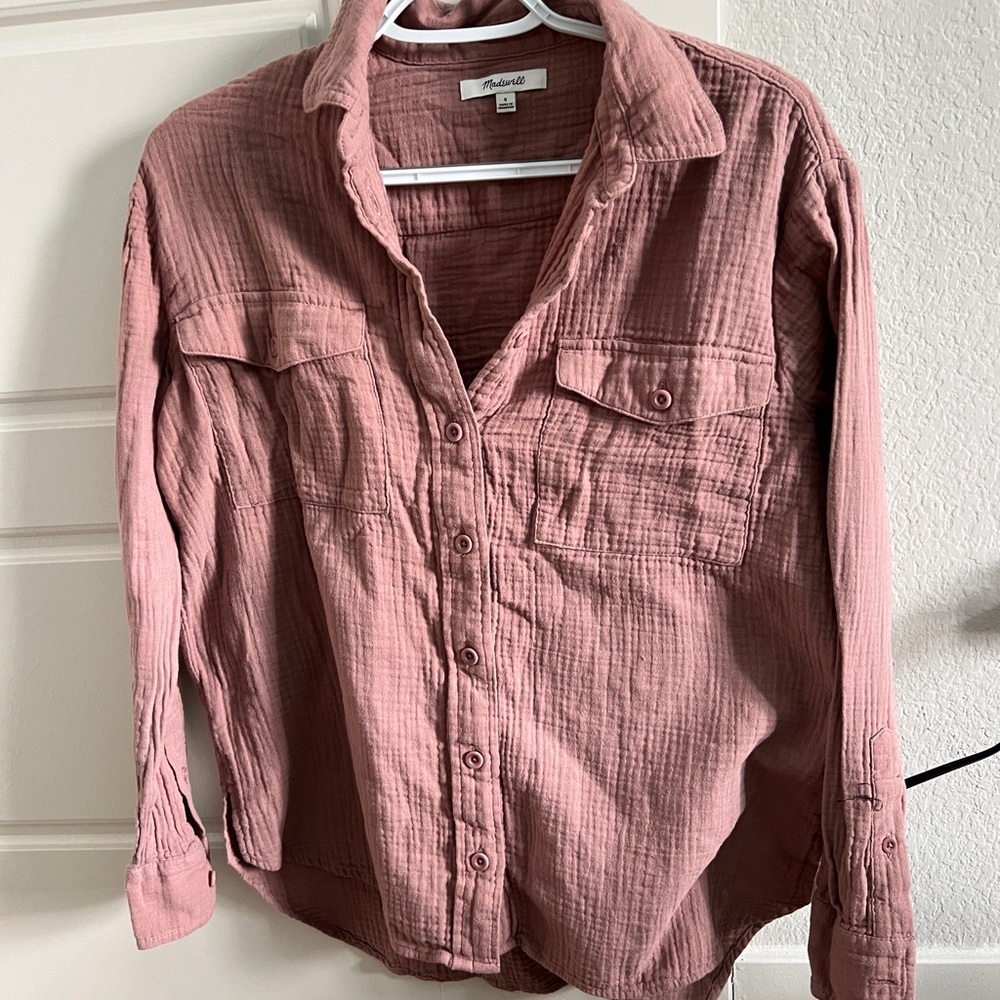 Madewell Button Down Shirt in Mauve